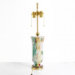 Issac Grunwald ISAAC GR NEWALD HAND PAINTED CERAMIC LAMP FOR RORSTRAND 1940S - 4709816