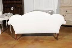 Italian 1750s Walnut Tripled Arched Sofa from Lombardy with New Upholstery - 3424682