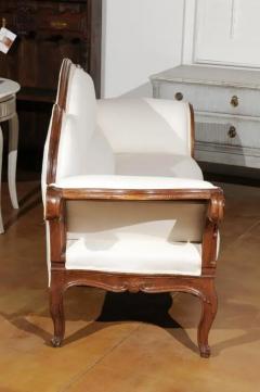 Italian 1750s Walnut Tripled Arched Sofa from Lombardy with New Upholstery - 3424705