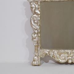 Italian 17th 18th Century Baroque Carved Wooden Silverleaf Mirror With Angels - 4108434