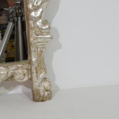 Italian 17th 18th Century Baroque Carved Wooden Silverleaf Mirror With Angels - 4108443