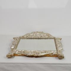 Italian 17th 18th Century Baroque Carved Wooden Silverleaf Mirror With Angels - 4108444