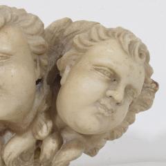 Italian 17th 18th Century Carved White Marble Winged Angel Heads Ornament - 4518457