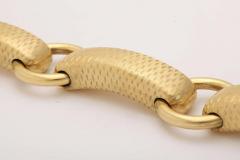 Italian 18 Karat Gold Retro Bracelet with Hand Cut Design - 348963