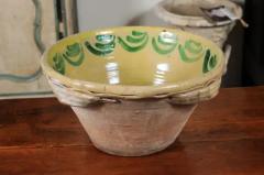 Italian 1820s Yellow Glazed Pottery Bowl from Calabria with Green Accents - 3420321
