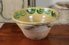 Italian 1820s Yellow Glazed Pottery Bowl from Calabria with Green Accents - 3420399