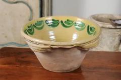Italian 1820s Yellow Glazed Pottery Bowl from Calabria with Green Accents - 3420401
