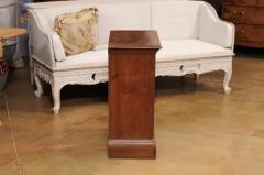 Italian 1840s Bedside Chest with Four Drawers Burl Panels and Bracket Feet - 3602073