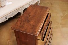 Italian 1840s Bedside Chest with Four Drawers Burl Panels and Bracket Feet - 3602087