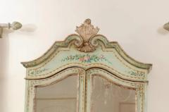 Italian 1850s Rococo Style Tall Secretary with Slanted Desk and Original Paint - 3450996