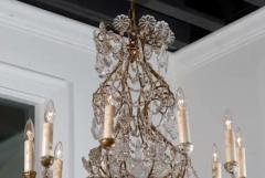 Italian 1850s Rococo Style Ten Light Crystal Chandelier with Gilt Metal Armature - 3415276