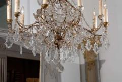 Italian 1850s Rococo Style Ten Light Crystal Chandelier with Gilt Metal Armature - 3415280