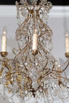 Italian 1850s Rococo Style Ten Light Crystal Chandelier with Gilt Metal Armature - 3415302