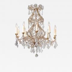 Italian 1850s Rococo Style Ten Light Crystal Chandelier with Gilt Metal Armature - 3425292