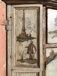 Italian 18th Century 2 part Lacca Povera Painted Enclosed Cabinet - 2432840