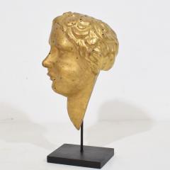 Italian 18th Century Carved Giltwood Baroque Angel Head - 4119835