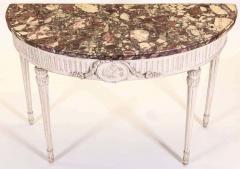 Italian 18th Century Demilune Ivory Painted Console Table Louis XVI Period - 1622619