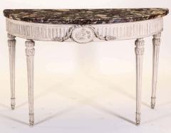 Italian 18th Century Demilune Ivory Painted Console Table Louis XVI Period - 1622639