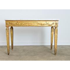 Italian 18th Century Giltwood Console with Original Marble Top - 4578141
