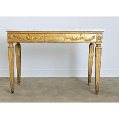 Italian 18th Century Giltwood Console with Original Marble Top - 4578143