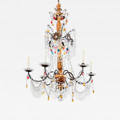 Italian 18th Century Giltwood Crystal Chandelier - 4766651