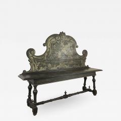 Italian 18th Century Painted Baroque Hall Bench - 1839490