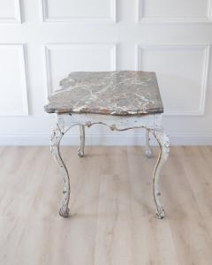 Italian 18th Century Painted Console Table with Shaped Breccia Marble Top - 4821321