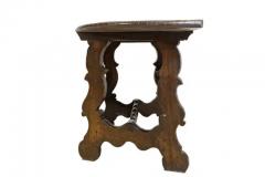 Italian 18th Century Walnut Baroque Fratino Console Table with Lyre Shaped Base - 3780473