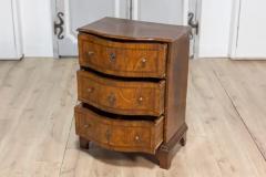 Italian 18th Century Walnut and Mahogany Three Drawer Serpentine Front Chest - 3638512