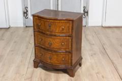 Italian 18th Century Walnut and Mahogany Three Drawer Serpentine Front Chest - 3638514