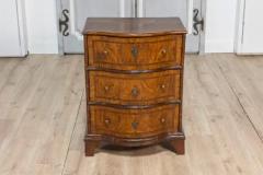 Italian 18th Century Walnut and Mahogany Three Drawer Serpentine Front Chest - 3638516