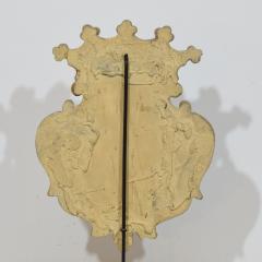 Italian 18th century baroque Carved Wooden Silvered Panel Coat Of Arms - 4111953