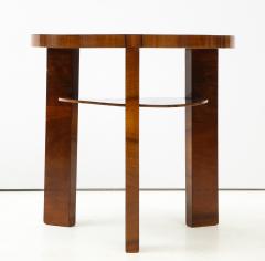 Italian 1930s Art Deco Circular Walnut Side Table - 1203452