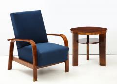 Italian 1930s Art Deco Circular Walnut Side Table - 1203455