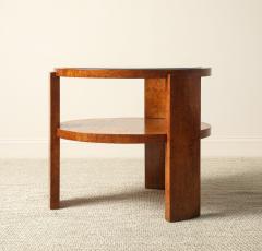 Italian 1930s Art Deco Wood Side Table with Glass Top - 4783095