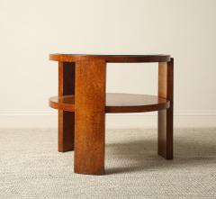 Italian 1930s Art Deco Wood Side Table with Glass Top - 4783111