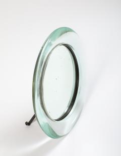 Italian 1930s Crystal Table Mirror with Iron Easel - 4783195