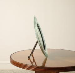 Italian 1930s Crystal Table Mirror with Iron Easel - 4783213