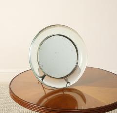 Italian 1930s Crystal Table Mirror with Iron Easel - 4783216