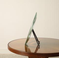 Italian 1930s Crystal Table Mirror with Iron Easel - 4783273