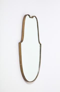 Italian 1940s Brass Shield Shaped Mirror with Beaded Trim Italy circa 1940 - 3363600