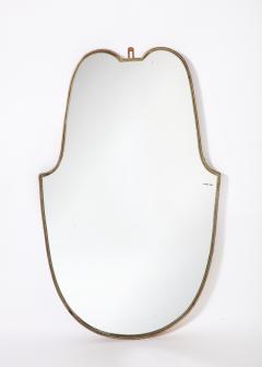 Italian 1940s Brass Shield Shaped Mirror with Beaded Trim Italy circa 1940 - 3363601