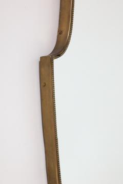 Italian 1940s Brass Shield Shaped Mirror with Beaded Trim Italy circa 1940 - 3363604