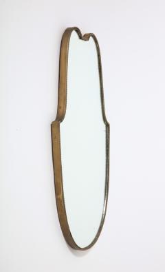 Italian 1940s Brass Shield Shaped Mirror with Beaded Trim Italy circa 1940 - 3363605