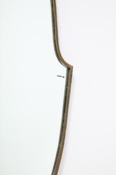 Italian 1940s Brass Shield Shaped Mirror with Beaded Trim Italy circa 1940 - 3363607