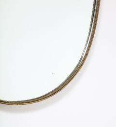 Italian 1940s Brass Shield Shaped Mirror with Beaded Trim Italy circa 1940 - 3363608