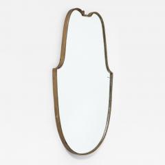 Italian 1940s Brass Shield Shaped Mirror with Beaded Trim Italy circa 1940 - 3364460