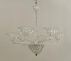 Italian 1940s Clear Glass 6 Arm Chandelier - 466709