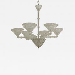 Italian 1940s Clear Glass 6 Arm Chandelier - 470598