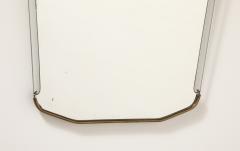 Italian 1940s Glass and Brass Wall Mirror - 3926928